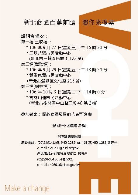 新北商圈百萬前瞻.邀你來提案